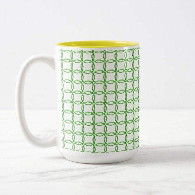 Caneca De Café Em Dois Tons Mug - Anéis de bloqueio verde (Esquerda)