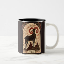 Caneca De Café Em Dois Tons Mug Aries Celestial