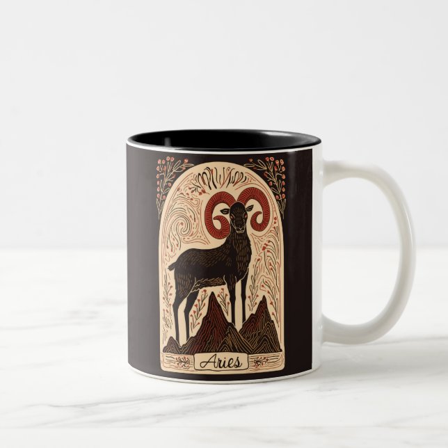 Caneca De Café Em Dois Tons Mug Aries Celestial (Direita)