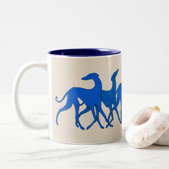 Caneca De Café Em Dois Tons Mug Azawakhs stylisés (Com Donut)