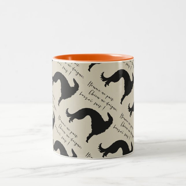 Caneca De Café Em Dois Tons Mug Barzoï (Centro)