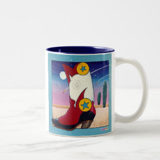 Caneca De Café Em Dois Tons Mug - Boot Do Cowboy, Tudo Vestido