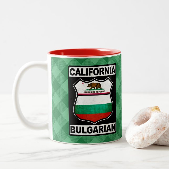 Caneca De Café Em Dois Tons Mug Búlgaro Americano (Com Donut)