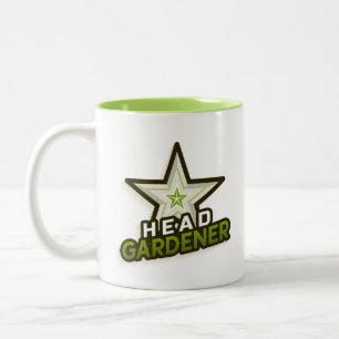 Caneca De Café Em Dois Tons Mug Café Jardineiro de Cabeça Masculina - Verde