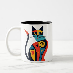 Caneca De Café Em Dois Tons mug cat