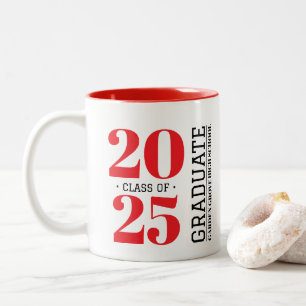 Caneca De Café Em Dois Tons Mug Cerâmica Moderna de Graduação RED Simples