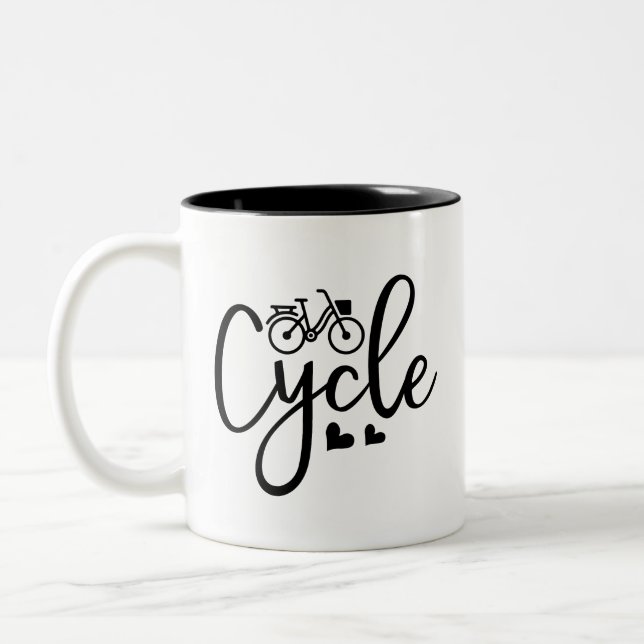 CANECA DE CAFÉ EM DOIS TONS MUG CICLO | BICICLETA | MUGAS BIKE (Esquerda)