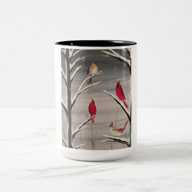 Caneca De Café Em Dois Tons Mug com cardeais (Centro)