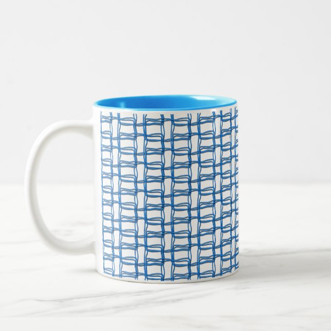 Caneca De Café Em Dois Tons Mug - Com fios em Aqua (Esquerda)