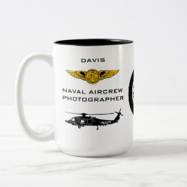 CANECA DE CAFÉ EM DOIS TONS MUG COMCAMLANTE DE FOTOGRAFIA AERIAL NAVAL