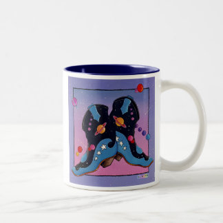 Caneca De Café Em Dois Tons Mug, Copa - Boots do Cowboy Meia-Noite