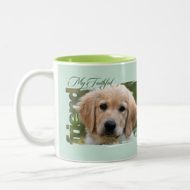Caneca De Café Em Dois Tons Mug Customizable Pet Photo - "My Faithful Friend" (Esquerda)