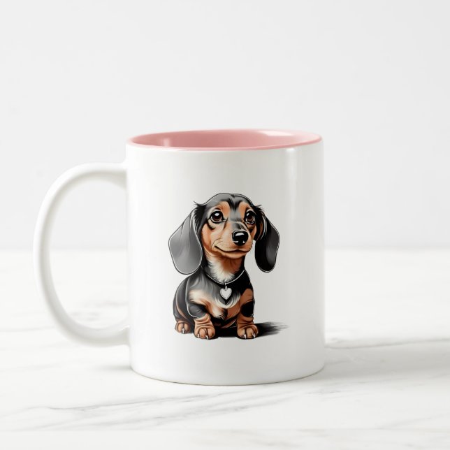Caneca De Café Em Dois Tons Mug Dachshund (Esquerda)