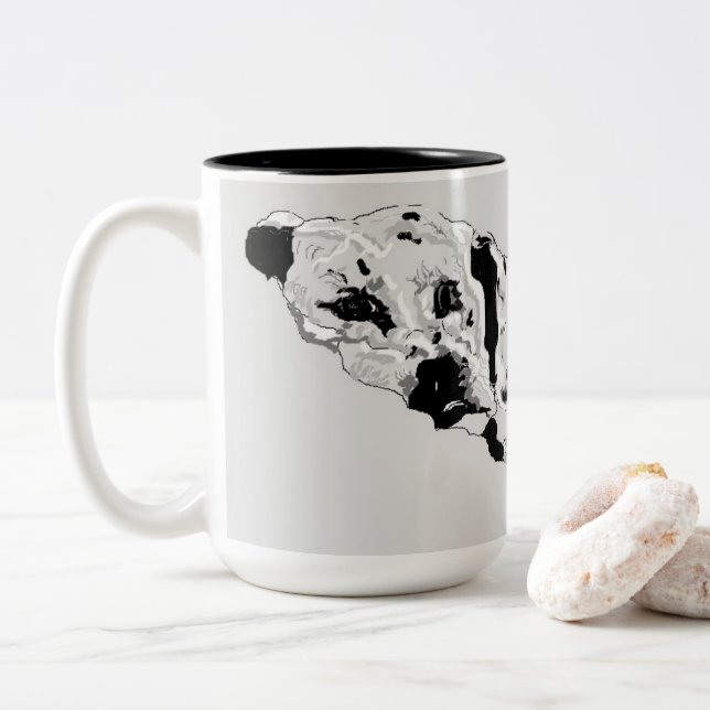 Caneca De Café Em Dois Tons Mug/Dalmaciano (Com Donut)