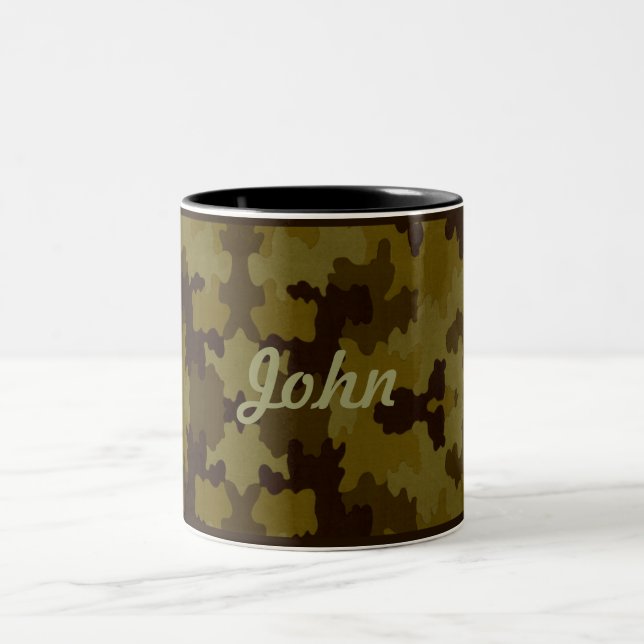Caneca De Café Em Dois Tons Mug Dark Camo Personalizado (Centro)