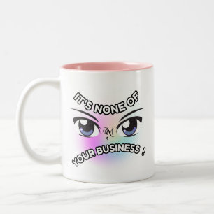 Caneca De Café Em Dois Tons Mug de 2 tons 11oz : Nenhum de seus (rosa)