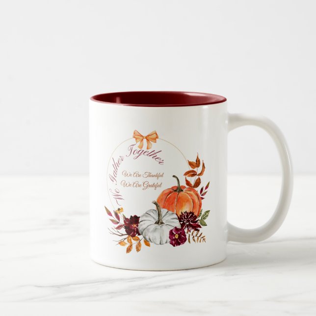 Caneca De Café Em Dois Tons Mug de Ação de Graças (Direita)