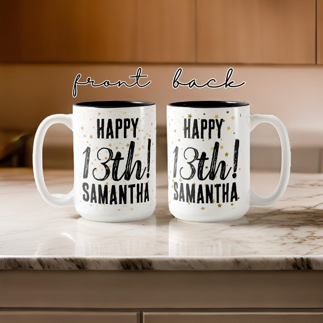 Caneca De Café Em Dois Tons Mug de aniversário feliz, presente para mulheres e (happy birthday mug, birthday gift for girl, birthday present for her, birthday mug for teens)
