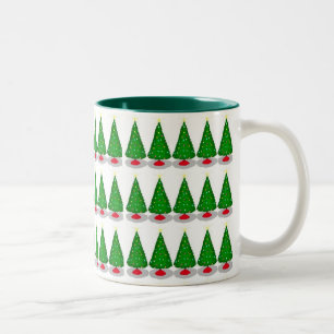 Caneca De Café Em Dois Tons Mug de árvore de Natal