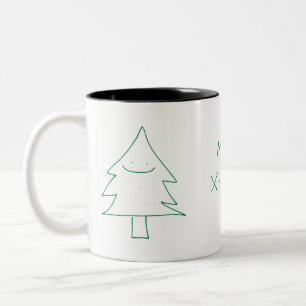 Caneca De Café Em Dois Tons Mug de árvore de Natal
