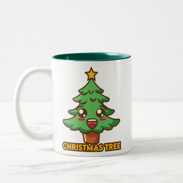 Caneca De Café Em Dois Tons Mug de árvore de Natal (Esquerda)