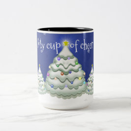 Caneca De Café Em Dois Tons Mug de árvore de Natal azul