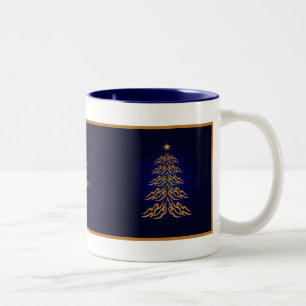 Caneca De Café Em Dois Tons Mug de Árvore de Natal Blue Bell