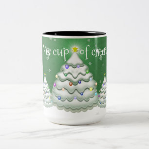 Caneca De Café Em Dois Tons Mug de Árvore de Natal Verde