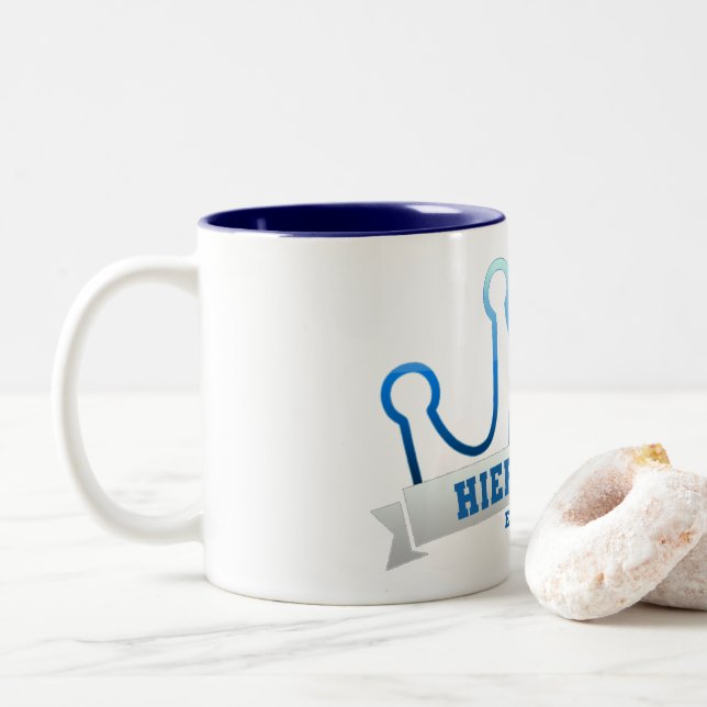 Caneca De Café Em Dois Tons Mug de Banner de Hierarquia (Com Donut)