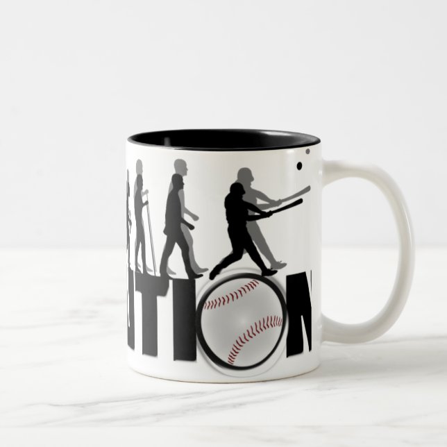 Caneca De Café Em Dois Tons Mug de Baseball Evolution (Direita)