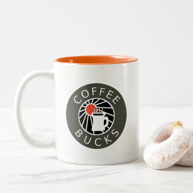 Caneca De Café Em Dois Tons Mug De Café (Com Donut)