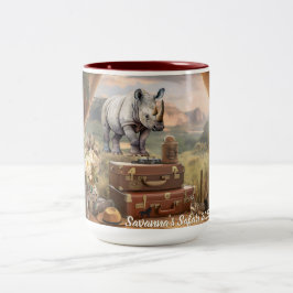 Caneca De Café Em Dois Tons Mug De Café Com Cor Cerâmica, Estilo Safari Vintag