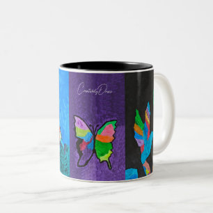 Caneca De Café Em Dois Tons Mug de café com o CreativeDrew trabalho de arte fa