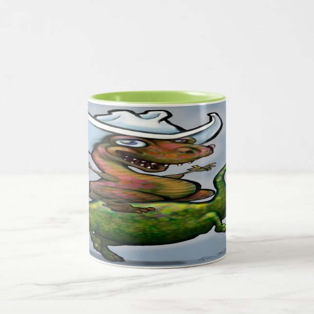 Caneca De Café Em Dois Tons Mug De Café De Dois Tons Dinossauros (Centro)