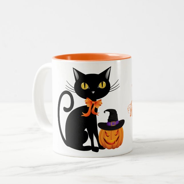 Caneca De Café Em Dois Tons Mug de Café de Halloween (Frente Esquerda)