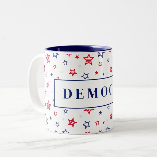 Caneca De Café Em Dois Tons Mug de café democrata (Frente Esquerda)