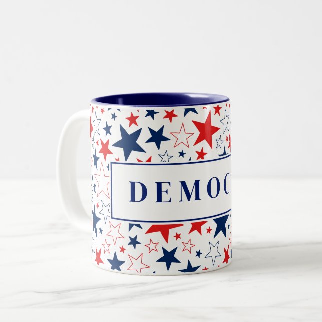 Caneca De Café Em Dois Tons Mug de café democrata (Frente Esquerda)