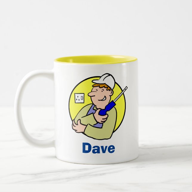 Caneca De Café Em Dois Tons Mug de café para um trabalhador elétrico ou eletri (Esquerda)
