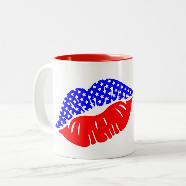 Caneca De Café Em Dois Tons Mug de café patriótico (Frente Esquerda)