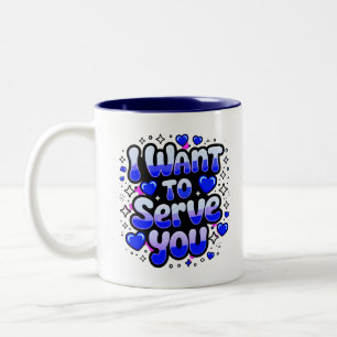 Caneca De Café Em Dois Tons Mug De Café Personalizado "Quero Servir-Te" - Româ