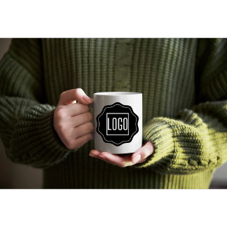 Caneca De Café Em Dois Tons Mug de café personalizável - Adicione seu logotipo