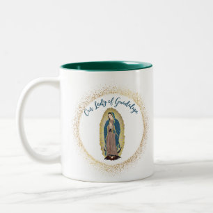 Caneca De Café Em Dois Tons Mug de café religioso, Nossa Senhora de Guadalupe
