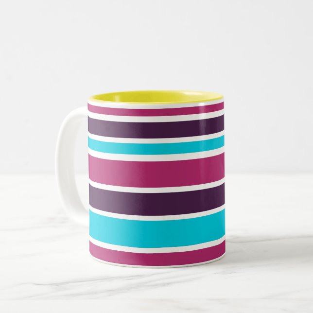 Caneca De Café Em Dois Tons Mug De Café Rosa E Violeta Roxo (Frente Esquerda)