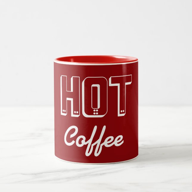Caneca De Café Em Dois Tons Mug De Café Vermelho Quente (Centro)