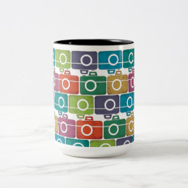 Caneca De Café Em Dois Tons Mug de câmara multicolorida
