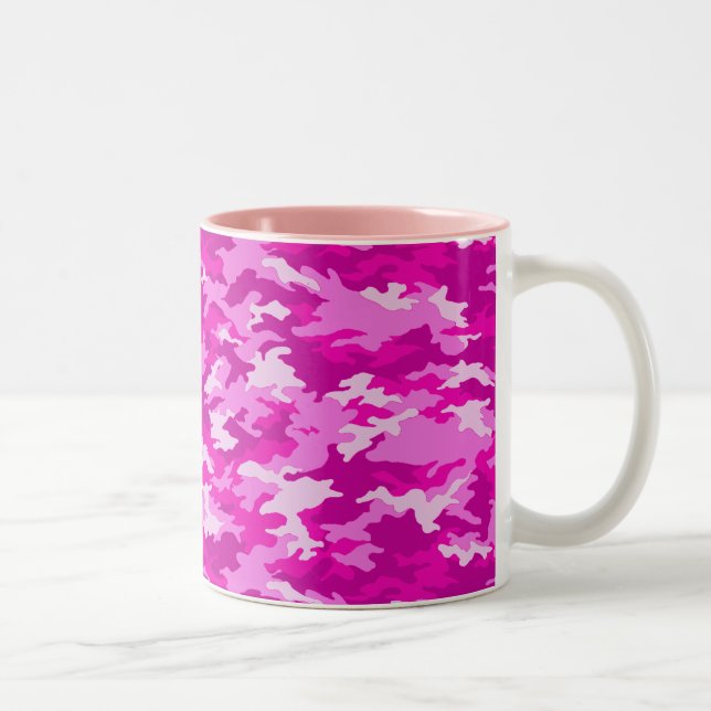 Caneca De Café Em Dois Tons Mug de Camuflagem Rosa (Direita)