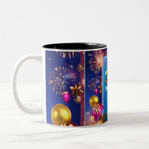 Caneca De Café Em Dois Tons Mug de Celebração de felizes anos novos - Contagem