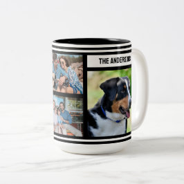 Caneca De Café Em Dois Tons Mug de Colagem de Fotos Personalizada Simples