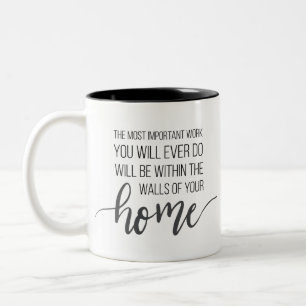 Caneca De Café Em Dois Tons Mug de Cotação Motivacional para Mães e Homesch