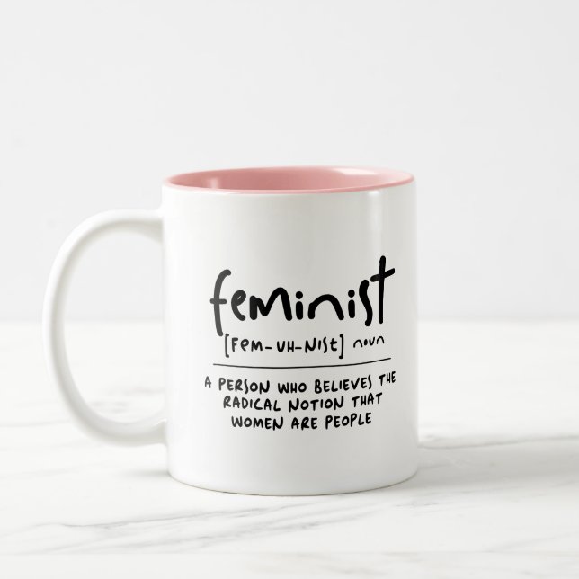 Caneca De Café Em Dois Tons Mug de Definição Engraçado Feminista (Esquerda)